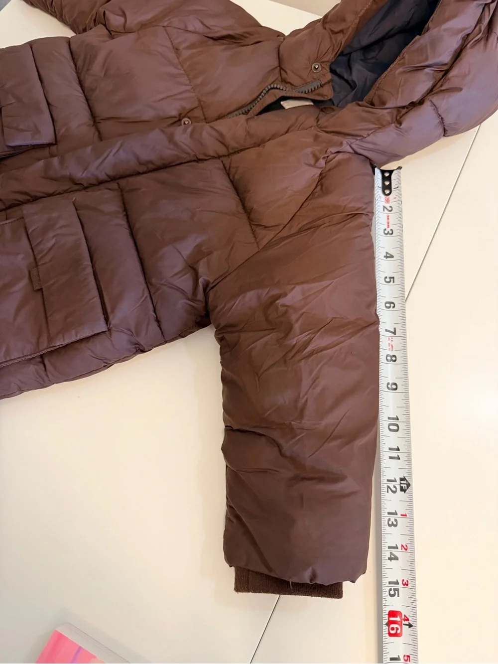 Zara Kids Chocolate Brown Hooded Puffer Coat Fleece Lined 3-4 Years 104cm